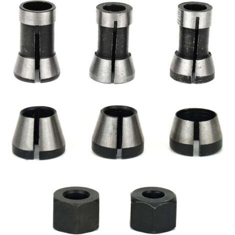 VURAHOME - Mandrins fraiseuse 6pcs - Collets 6/6.35/8mm - Pince serrage defonceuse - Adaptateurs universels - Pour percesuses et fraiseuses - Mécaniciens et bricoleurs (1/4)
