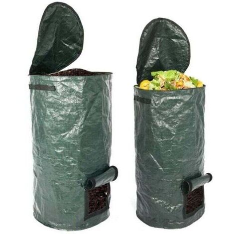VURAHOME - Pack de de 2 sacs à compost organique 15 et 34 gallons, XU, Réutilisables en PE, Pour cuisine et jardin - (1/4)