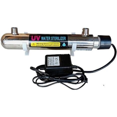 VURAHOME - Filtre a Eau, Stérilisateur d'eau UV en acier inoxydable 110/220, filtre de désinfection directe de boisson à lampe à tube ultraviolet, purificateur d'aquarium,Osmoseur Aquarium