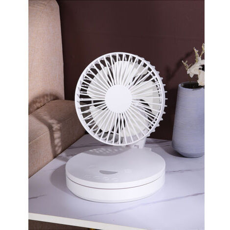 VURAHOME - Petit Ventilateur De Bureau Mini Usb Rechargeable 1200mah Avec Lampe De Nuit -