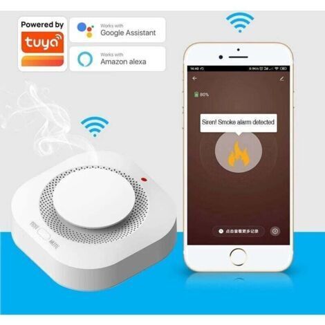 VURAHOME - Détecteur de fumée intelligent WiFi Tuya - Alarme incendie doméstique - Connectée à smartphone - Fiable et facile à installer - Familles et propriétaires (1/4)