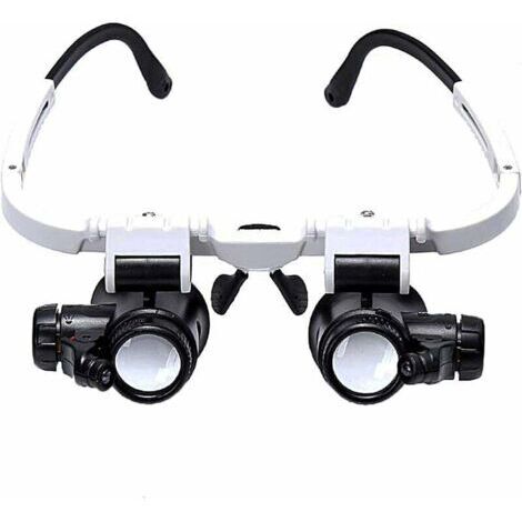 VURAHOME - Lunette Loupe avec 2 Lumières LED Loupe Binoculaire Lampe Loupe Grossissante pour Horloger, Lecture, Bijoutier, Couture 8X-15X-23X (1/5)