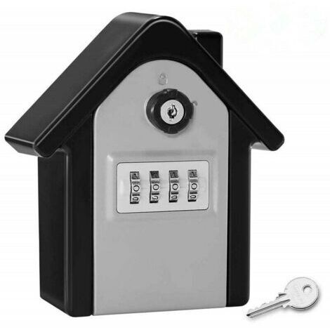 VURAHOME - Boite a Cle Securisee Mural Boite a Clé avec Code Numérique & Clés d'urgence, Grand Key Safe Box Format Coffre a Clef Extérieur pour Maison, Bureau, Usine, Garages (1/5)