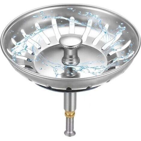 VURAHOME - Filtre à Évier de Cuisine Ø 79mm, XU, 1 Filtre Bouchon Evier Cuisine avec Hauteur Réglable, Bouchon Evier Cuisine en Acier Inoxydable 304, Bonde Evier - (1/4)