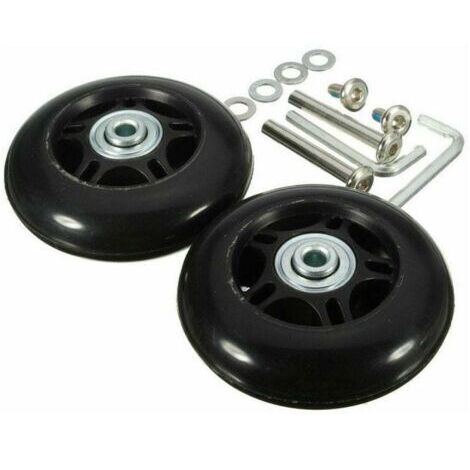 VURAHOME - Lot de 2 roulettes de rechange pour valises avec essieux noirs, 40 mm x 18 mm, roulettes universelles pour valises