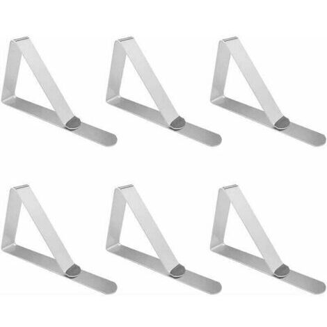 VURAHOME - 6 Pièces Pince Nappe, XU, Nappe Table, à Extérieure, Clips Acier Inoxydable, Attache Jardin pour Cuisine, Restaurant, Pique-Nique, Mariage Argent,Lilar - (1/4)