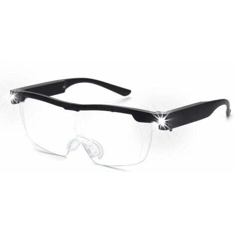 VURAHOME - Loupe à 160 % fonctionnant sur piles avec lumière LED - Loupe puissante - Lunettes mains libres pour le travail de près, l'artisanat, la bijouterie, la lecture et la relaxation (1/5)