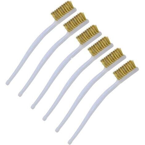VURAHOME - Brosse à Dent En Fil De Cuivre Plastique Manche Incurvé Brosse Jeu de Brosses Métalliques Brosse à Main Fil 6PCS (1/5)