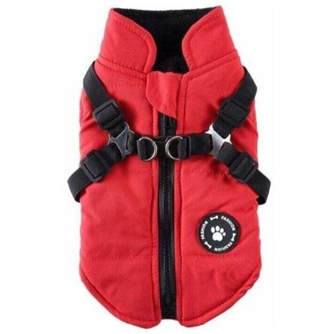 VURAHOME - (S)Manteau Chien Veste avec Harnais pour Petits et Moyens Chiens imperméable , XU,Manteau Chien Veste Chaud rembourré Puffer Chien Chien vêtements Chiot Manteau de Chien - (1/4)