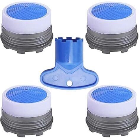 VURAHOME - Aérateurs cache M16.5 4pcs - Pièces rechange robinet cuisine/salle de bain - Avec clé retrait - Économise eau - Propriétaires et plombiers (1/4)