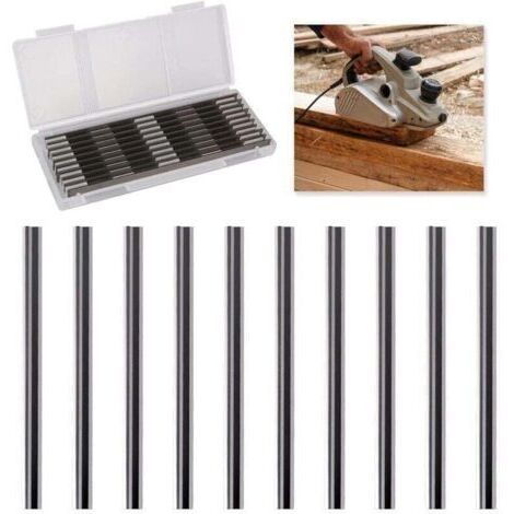 VURAHOME - 10 Pièces Lame Rabot Electrique, XU, Lame Rabot 82mm, Adaptables à Makita, Bosch, Hitachi, Black & Decker, DeWalt, Trend Elu, Idéales pour Menuiserie et Bricolage（82 x 5.5 x 1.2mm） -
