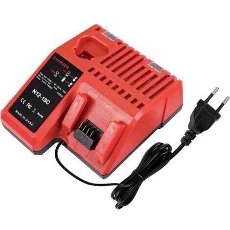 VURAHOME - Remplacement du Chargeur Rapide M12-18C pour Milwaukee M12 M14 M18 12V-18V Batterie Lithium-ION 48-11-1840 48-11-1850 48-11-2401 48-11-1890 48-59-1812 48-11-2420 (Batterie Non Incluse) (1/4)