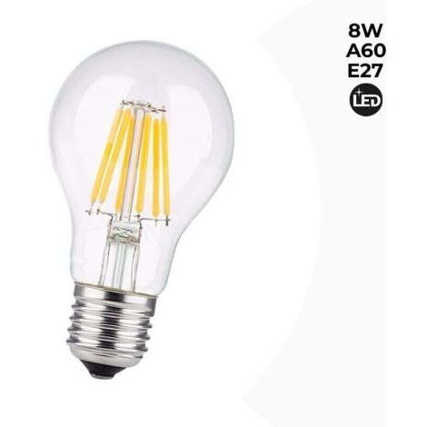 VURAHOME - LED E27 8W A60 , XU,Filament Clear - Blanc Chaud, produit de haute qualité, longue durée de vie, économe en énergie, sans UV, conforme à CE/RoHS , satisfaction garantie - (1/4)
