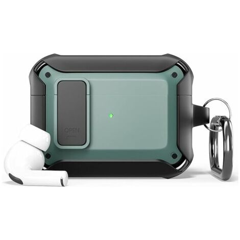 VURAHOME - Coque pour Airpods Pro avec Bouton de Verrouillage Automatique, Etui de Protection Integrale en TPU, Resistant aux Rayures avec Porte-cles, Boitier Compatible avec Apple Airpods Pro Vert/No (1/5)