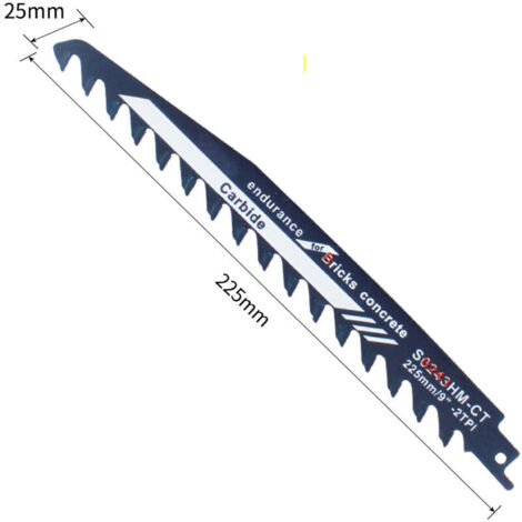 VURAHOME -Lame De Scie En Alliage Dur Pour Couper Le Bois, Le Ciment Et La Brique Lames De Scie Alternative Pour Scie Sabre 225Mm (1/5)
