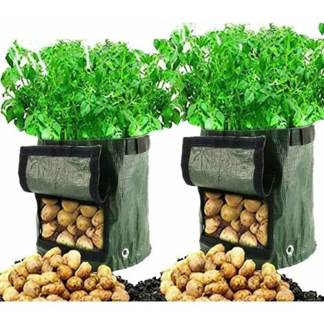 VURAHOME -2 X Sac de Plantation Grand, 50 L, 34 X 35 cm, Sacs de Plantation pour Pommes De Terre, Carottes, Fraises Fraise Grow Bag (1/5)