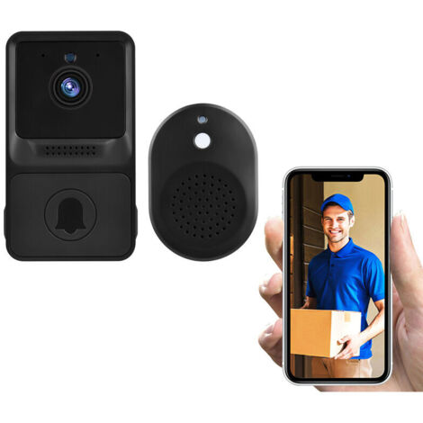 VURAHOME -Sonnette vidéo sans fil avec caméra de sécurité visuelle intelligente haute résolution 1080P avec vision nocturne IR Surveillance audio bidirectionnelle en temps réel (Applicable with WiFi 2 (1/5)