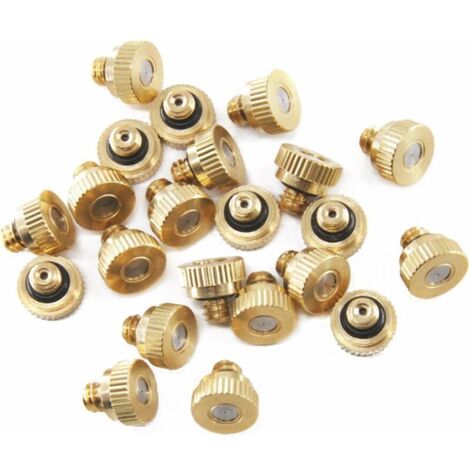 VURAHOME -Buse de Pulvérisation en Laiton 20 pcs 0,3 mm Laiton Nébulisation Buses Atomisation Buse pour Système de Refroidissement Extérieur (1/5)