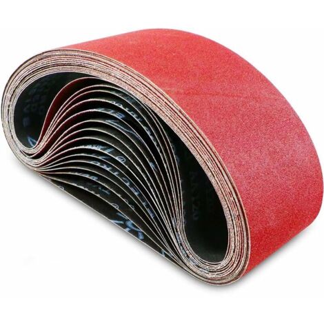 VURAHOME -Bande Abrasive 100 x 610 mm Bande de Ponceuse - Ensemble de Bandes Abrasives Mixte (3 X grains 60/80/120/180/240) pour Ponceuses à Bande (15 pièces), (1/5)