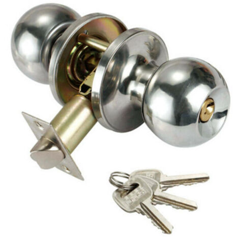VURAHOME -Poignée De Porte, Ronde Bouton Serrure Verrouillage Porte, Verrouillage par clés, Taille du loquet 60 / 70mm (1/5)