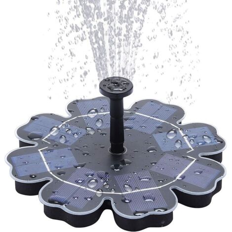VURAHOME - Pompe de bassin solaire extérieure 2,5 W pompe de fontaine de bassin solaire pour fontaines de jardin, petits bassins et circulation d'eau, y compris 4 arroseurs