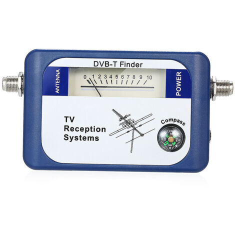 VURAHOME -Antenne Parabolique Antenne de télévision terrestre aérienne avec compteur de détecteur de signal satellite numérique DVB-T avec systèmes de réception TV à boussole