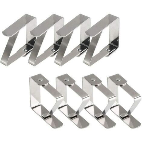 VURAHOME -8Pcs Clip Nappe Pince Nappe de Table Clip Nappe Table Réglable Nappe Clips Acier Inoxydable Nappe Table de Jardin Clip Table Nappe Pince de Nappe de Plein Air Fête (1/5)