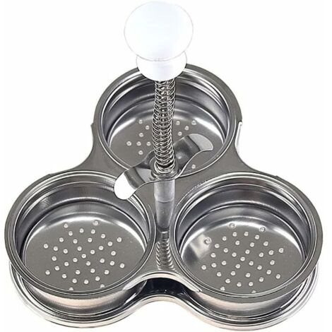 VURAHOME -Cuiseur à œufs pochés à trois grilles en acier inoxydable, moule à œufs pochés,coquetiers pochés en acier inoxydable antiadhésif avec trous pour accessoires de cuisine -1615.46.4cm-1pc (1/5)