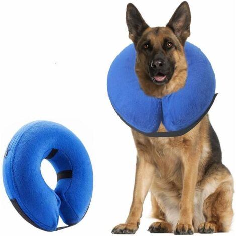VURAHOME - Collier pour Chien Collier de Chien Gonflable de Protection Collier de Protection Collier pour Animaux de Compagnie Réglable Collier de Protection Confortable avec Velcro XL (1/5)