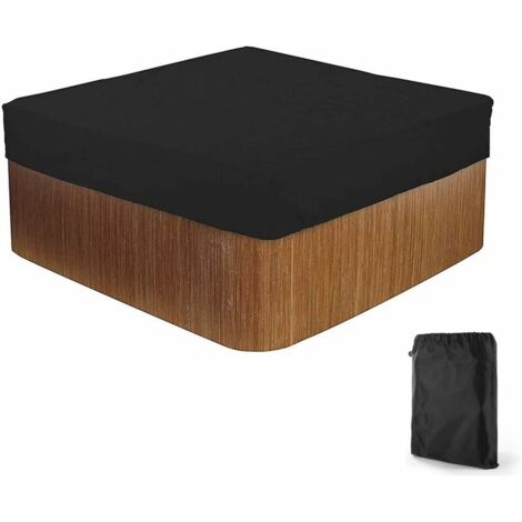 Cubierta solar cuadrada para piscina, cubierta impermeable para spa hecha de tejido de poliéster 210D, cubierta protectora resistente a los rayos UV para jacuzzi de jardín, 218x218x30cm (1/5)