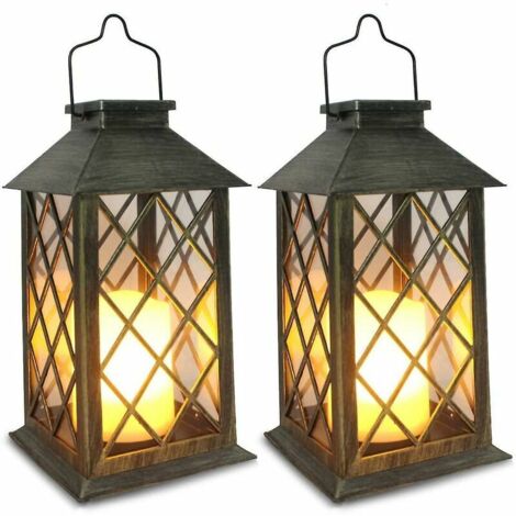 VURAHOME -Lanterne solaire, lanternes suspendues de jardin extérieur, lot de 2, étanche