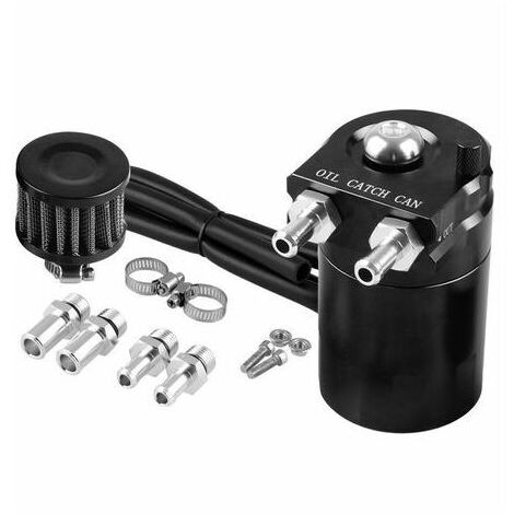 VURAHOME -Universelle Huile Catch Peut, 300ml Air Filtre Reniflard Moteur Séparateur Réservoir à Huile Voiture Récupérateur d'Huile, Noir,Fonepro (1/5)