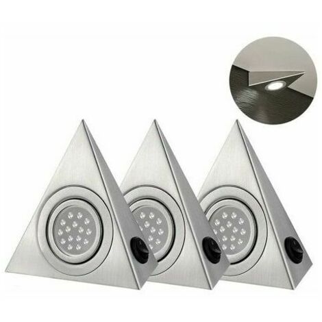 VURAHOME -Lot de 5 spots LED, triangulaires, pour éclairage d'armoire de cuisine, blanc / chaud