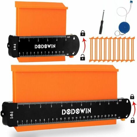 VURAHOME -【Gauge de contour large】 La jauge de contour DODOWIN avec verrouillage maintient la forme inchangée, mesurant et copiant avec précision un profil pour toutes sortes de motifs, par exemple