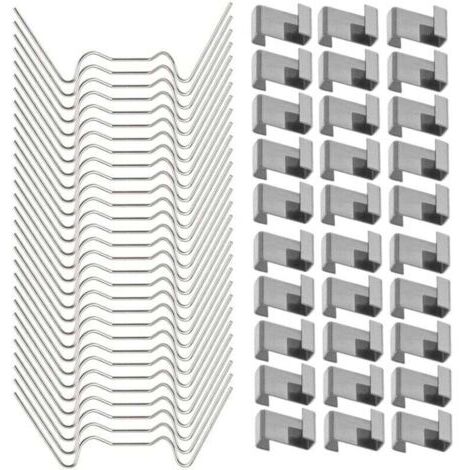 VURAHOME - 120 Pcs Clips de fixation pour vitre de verre à effet de serre en acier inoxydable (avec 60 clips de fil W pour vitrage en serre et 60 clips de chevauchement en Z pour vitrage de serre).. (1/5)