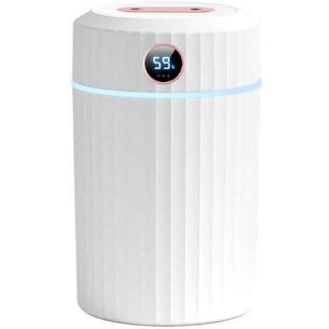 VURAHOME - Humidificateur d'Air, 2L Humidificateur Ultrasonique Silencieux avec Thermo-Hygromètre, Duple Buse 36 Heures Temps de Fonctionnement, Arrêt Automatique, 7 LED, pour Maison Chambre Bureau,de