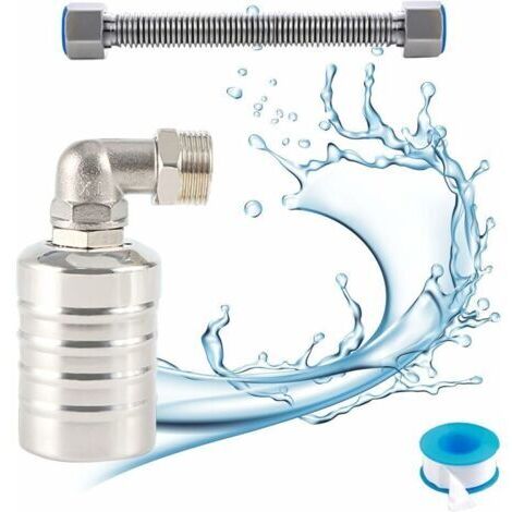 VURAHOME - Vanne à flotteur entièrement automatique en acier inoxydable 304, régulateur de niveau d'eau automatique pour réservoir d'eau, mini robinet à boisseau sphérique à flotteur en acier inoxydab (1/4)