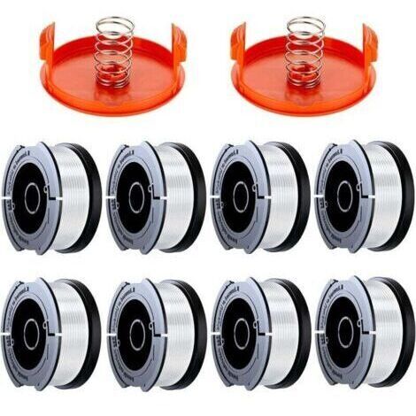 VURAHOME - 12 Pack Bobine Fil Coupe Bordure Black Et Decker Coupe Bordures, 0.2cm Bobine De Fil Debroussailleuse(8 Fil Coupe Bordure,2 Couvercle,2 Ressort).. (1/4)