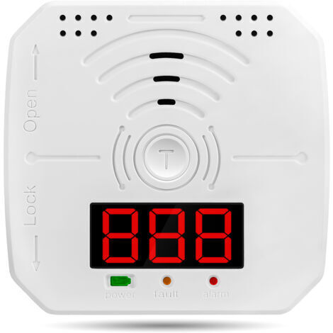 VURAHOME - Détecteur de monoxyde de carbone, capteur électrochimique, affichage numérique, alarme sonore et lumineuse, indicateur LED, fonctions diverses,de (1/5)