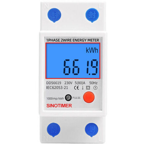 VURAHOME - Sous compteur électrique monophasé 45A – Certifié MID pour facturation – Affichage LCD – LED de consommation – Modulaire pour tableau électrique (1/4)