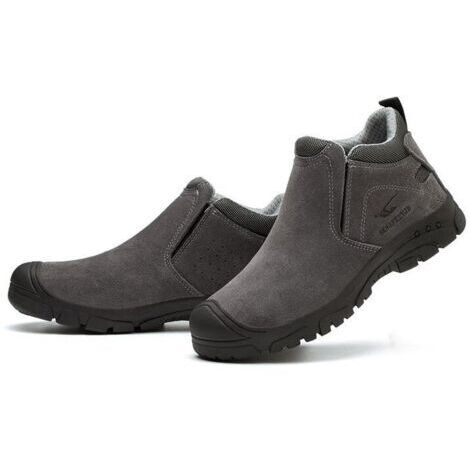 VURAHOME - Chaussures de sécurité de soudage à enfiler - Semelle en caoutchouc antidérapante - Chaussures de travail anti-brûlure résistantes à l'abrasion pour soudeurs - Gris - 41EU.. (1/5)