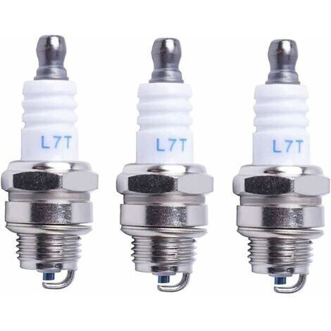 VURAHOME - Bougie d'allumage L7T Tronçonneuse Tondeuse à gazon Petit Moteur Accessoire Pièces Compatible avec STIHL Hus-qvarna Rep NGK BPMR7A 4626 Equivalence RCJ6Y Champion Bosch WSR6F,Pack de 3,de (1/5)
