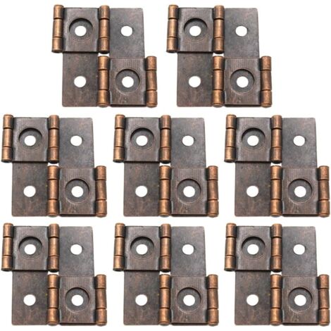 Charnière pour meuble pliable à double action – Métal rouge vintage – 8 pièces – Dimensions 46x42mm – Charge maximale 15mm (1/2)