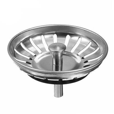 Filtro de fregadero de cocina de 80 mm, tapón de fregadero de cocina con recogedor de pelo de drenaje, filtro de fregadero de acero inoxidable 304 espesado universal para cocina, tapón de fregadero, c
