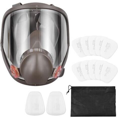 Masque facial, respirateur réutilisable masque complet 6800 respirateur protection respiratoire couverture complète large champ de vision pour la peinture des vapeurs organiques travaux de polissage d (1/4)