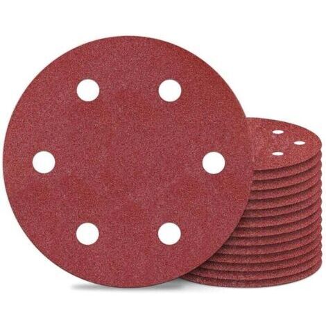10 Disques Abrasifs 225 mm Grain 120 Pour Ponceuses Long Col Et Meuleuses Cloison Sèche 6 Trous Ronds Papier De Ponçage