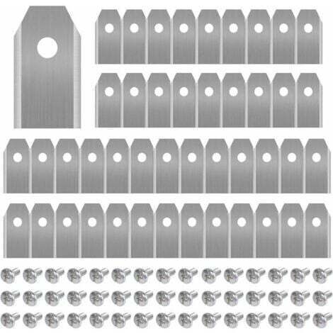 45 x Lames de Couteau en Titane pour Toutes Les Tondeuses Robotiques Husqvarn/Automower/ Yardforce/Gardena(3g-0.75mm) Avec 45 Vis, Lames de Rechange pour Modèles 105,310,315,320,420,430x,r40i (1/4)