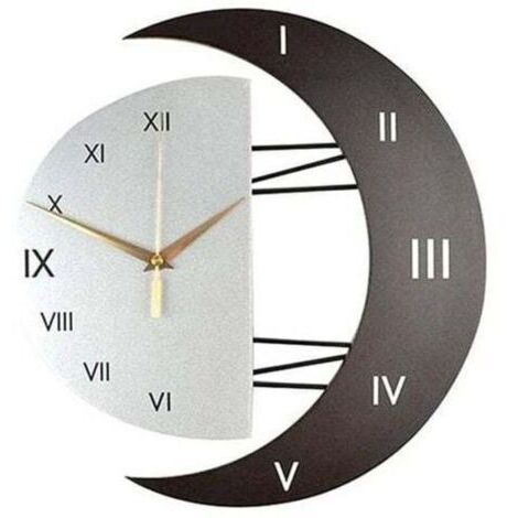 Horloge murale moderne Design moderne Horloge murale Creative Moon Frame Horloge de cuisine Horloge murale pour la maison (33cm) (1/4)