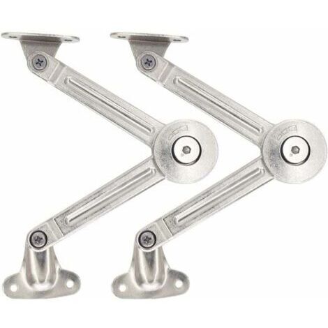 Lot de 2 compas à système d’amortissement pour abattants de portes relevables de placard de cuisine-- (1/5)