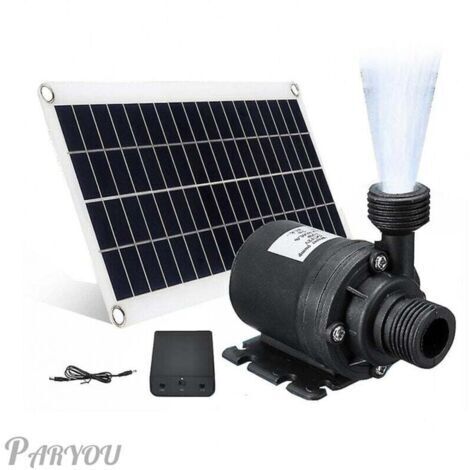 Pompe À Eau Solaire 50W 800L/H 12V DC Fontaine Jardin Familiale Faible Bruit